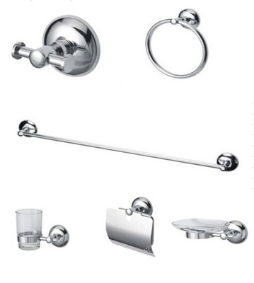 【衛浴組合套裝 銅材質六件套 毛巾架 衣鉤毛巾單桿單杯260/6】價格,廠家,圖片,其他水暖衛浴五金,溫州市龍珠潔具-